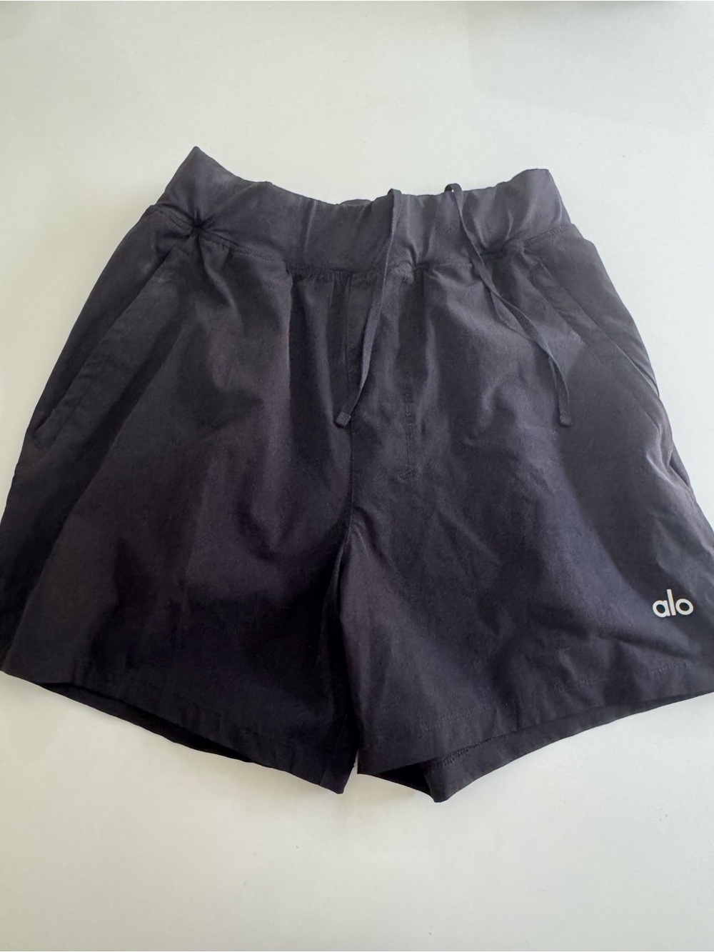 ALO Yoga Black Lightweight Drawstring Athletic Shorts